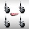 Service Caster 3'' SS Hard Rubber Swivel 1-1/8'' Expanding Stem Caster Set with Brake, 4PK SCC-SSEX20S314-HRS-TLB-118-4 - alternate 4